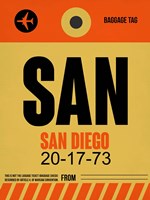 SAN San Diego Luggage Tag 1 Fine Art Print