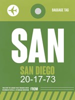 SAN San Diego Luggage Tag 2 Fine Art Print