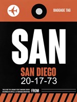 SAN San Diego Luggage Tag 3 Fine Art Print