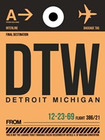 DTW Detroit  Luggage Tag 1 Fine Art Print