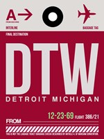 DTW Detroit  Luggage Tag 1 Framed Print
