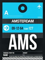 AMS Amsterdam Luggage Tag 1 Fine Art Print