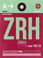 ZRH Zurich Luggage Tag 2 Fine Art Print
