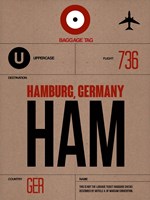 HAM Hamburg Luggage Tag 1 Fine Art Print