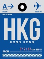 HKG Hog Kong Luggage Tag 1 Fine Art Print