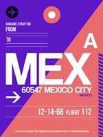 MEX Mexico City Luggage Tag 1 Fine Art Print