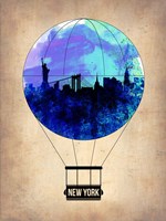 New York Blue Air Balloon Fine Art Print