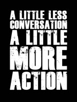 A Little More Action Black Fine Art Print
