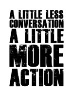 A Little More Action White Fine Art Print