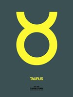Taurus Zodiac Sign Yellow Fine Art Print