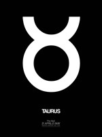 Taurus Zodiac Sign White Framed Print