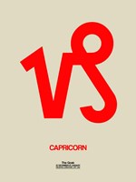 Capricorn Zodiac Sign Red Fine Art Print