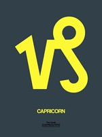 Capricorn Zodiac Sign Yellow Fine Art Print