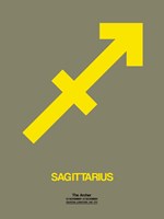Sagittarius Zodiac Sign Yellow Fine Art Print