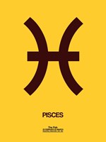 Pisces Zodiac Sign Brown Fine Art Print