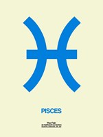 Pisces Zodiac Sign Blue Fine Art Print