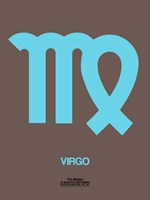Virgo Zodiac Sign Blue Fine Art Print