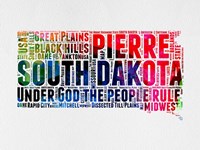 South Dakota Watercolor Word Cloud Fine Art Print