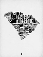 South Carolina Word Cloud 1 Fine Art Print