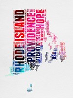 Rhode Island Watercolor Word Cloud Fine Art Print