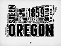 Oregon Word Cloud 1 Fine Art Print