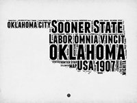 Oklahoma Word Cloud 2 Fine Art Print
