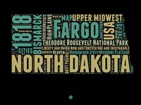 North Dakota Word Cloud 1 Fine Art Print