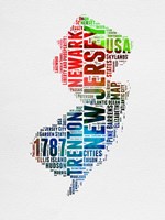 New Jersey Watercolor Word Cloud Fine Art Print