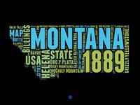 Montana Word Cloud 1 Fine Art Print