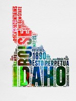 Idaho Watercolor Word Cloud Fine Art Print