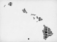 Hawaii Word Cloud 2 Fine Art Print