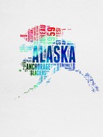 Alaska Watercolor Word Cloud Fine Art Print