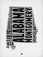 Alabama Word Cloud 2 Fine Art Print