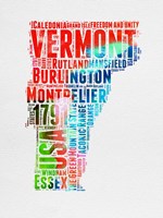 Vermont Watercolor Word Cloud Fine Art Print