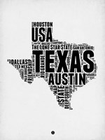 Texas Word Cloud 2 Fine Art Print