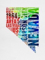 Nevada Watercolor Word Cloud Fine Art Print