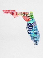 Florida Watercolor Word Cloud Fine Art Print