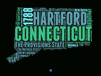 Connecticut Word Cloud 1 Fine Art Print