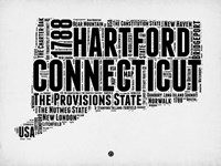 Connecticut Word Cloud 2 Fine Art Print