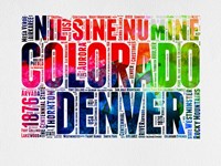 Denver Watercolor Word Cloud Fine Art Print