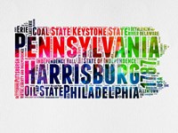 Pennsylvania Watercolor Word Cloud Fine Art Print