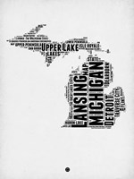 Michigan Word Cloud 2 Fine Art Print