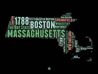 Massachusetts Word Cloud 1 Fine Art Print