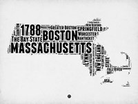 Massachusetts Word Cloud 2 Fine Art Print
