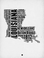 Louisiana Word Cloud 2 Fine Art Print