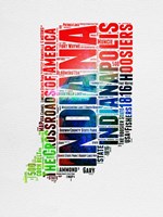 Indiana Watercolor Word Cloud Fine Art Print