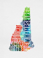 New Hampshire Watercolor Word Cloud Fine Art Print