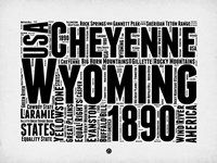 Wyoming Word Cloud 2 Fine Art Print