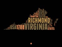 Virginia Word Cloud 1 Fine Art Print