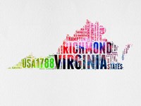 Virginia Watercolor Word Cloud Fine Art Print